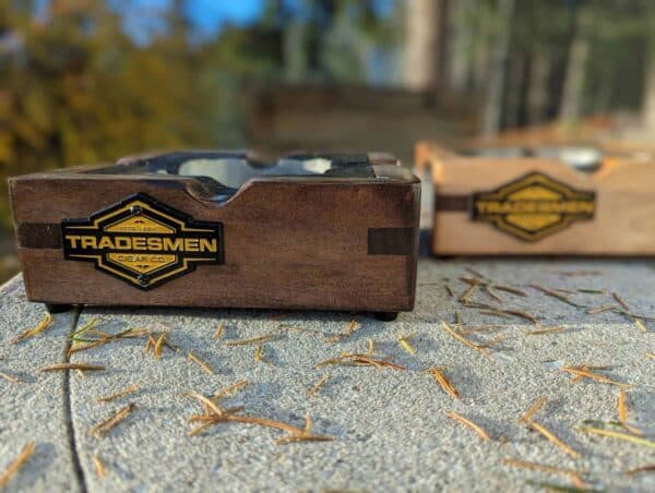 Handmade Tradesmen Cigar Wood and Concrete Ashtray - Image 9